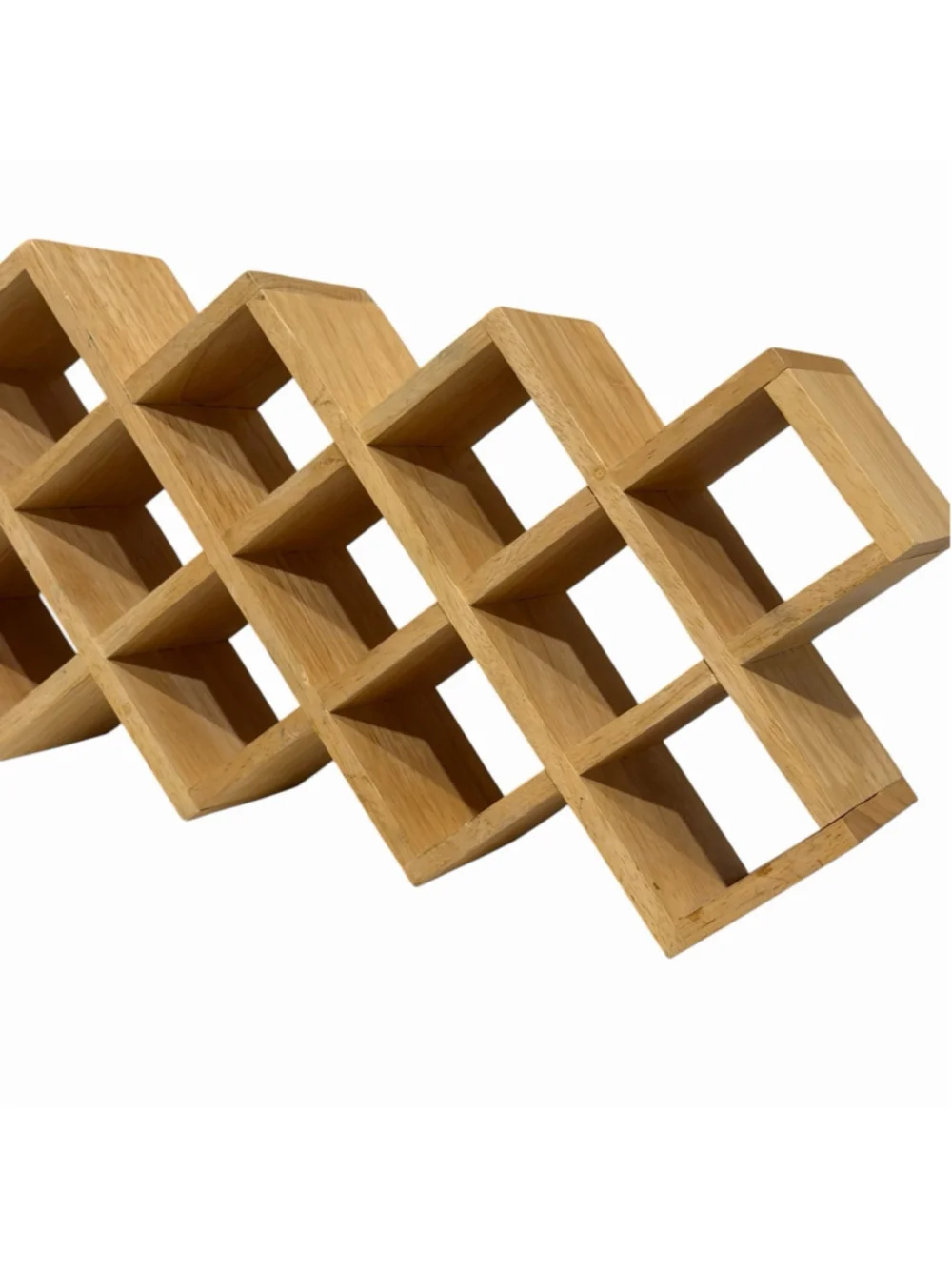 Wood Wall Display Shelf Shadow Box 14 Cubby Hanging Mini Cube Display Spice Rack